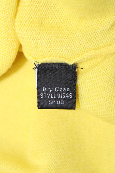 J Crew Collection Womens Cashmere Blend Crewneck Short Sleeve Yellow Top Size S