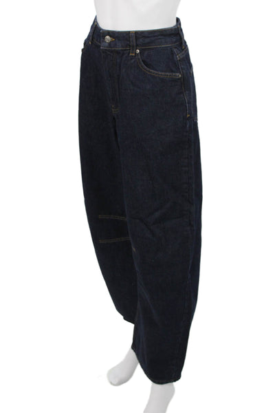 Aligne Unisex Dark Blue Wide-Leg Jeans High Rise Organic Cotton Size 26