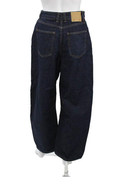 Aligne Unisex Dark Blue Wide-Leg Jeans High Rise Organic Cotton Size 26
