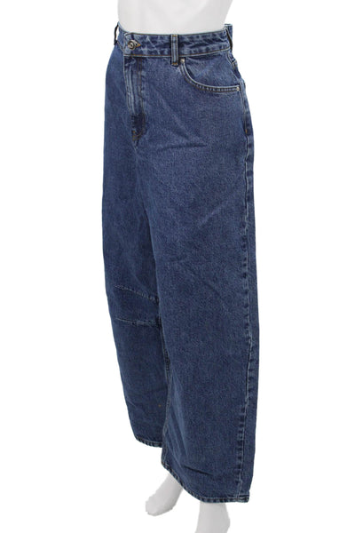 Aligne Unisex Dark Blue Wide-Leg Jeans High Rise Organic Cotton Size 31