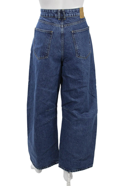 Aligne Unisex Dark Blue Wide-Leg Jeans High Rise Organic Cotton Size 31