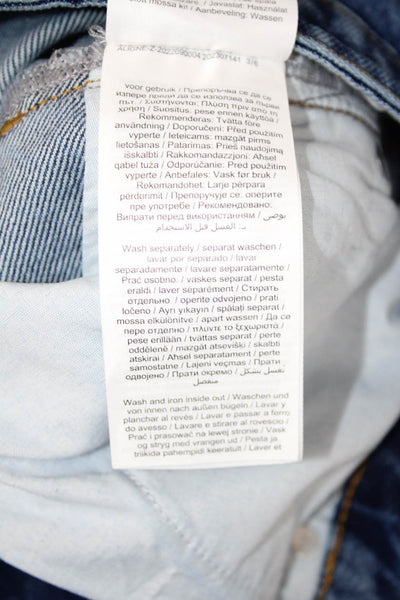 Aligne Women Wide Leg Jeans Dark Blue High Rise 29 Inseam 100% Cotton Size 24