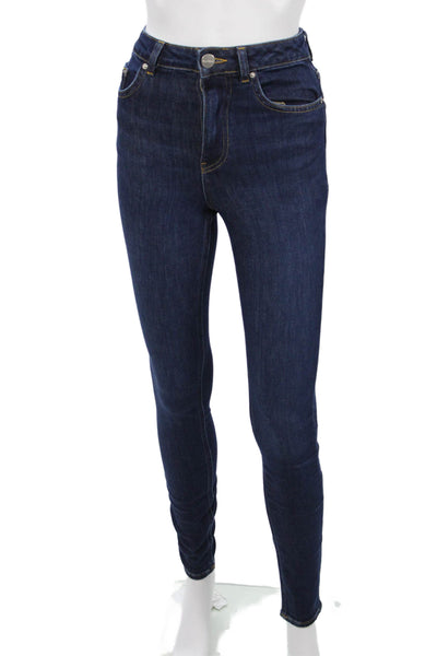 Aligne Womens Skinny Jegging Dark Blue High Rise Organic Cotton Size 24
