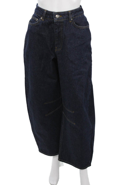 Aligne Unisex Wide-Leg Dark Blue Organic Cotton Jeans Size 26