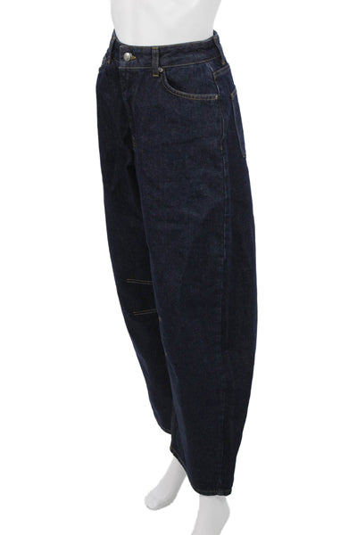 Aligne Unisex Wide-Leg Dark Blue Organic Cotton Jeans Size 26