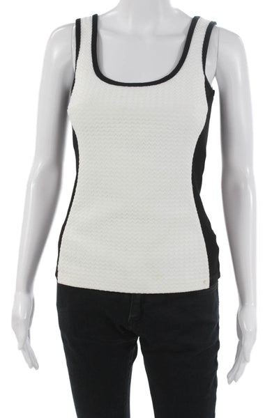 Bailey 44 Women Black Basic Sleeveless Herringbone Square Neck Tank Size XS