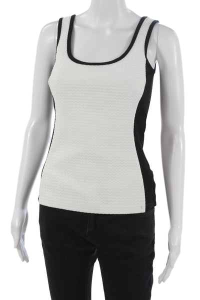 Bailey 44 Women Black Basic Sleeveless Herringbone Square Neck Tank Size XS
