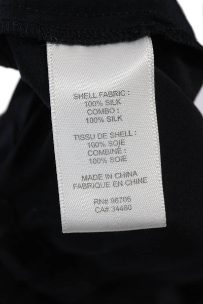 Rebecca Taylor Women Silk Sleeveless Jumpsuit Round Neck Black Solid Size 2