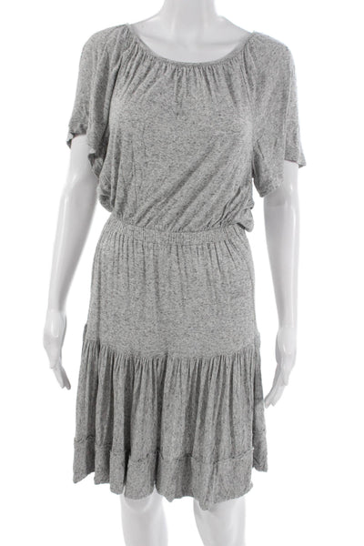 Rebecca Taylor Womens Blouson T-Shirt Dress Gray Short Sleeve Size S