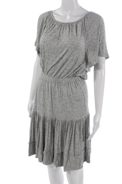 Rebecca Taylor Womens Blouson T-Shirt Dress Gray Short Sleeve Size S