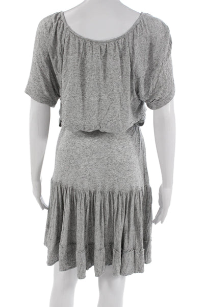 Rebecca Taylor Womens Blouson T-Shirt Dress Gray Short Sleeve Size S