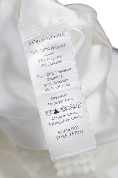 Kobi Halperin Womens Mini Sundress White Floral Square Neck Size XS
