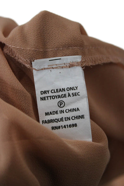 Ramy Brook Women Blouson Mini Dress Tan Long Sleeve Round Neck Size XS