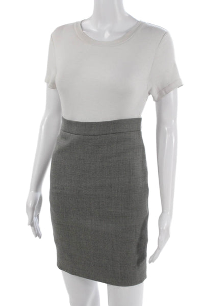 J Crew Womens Straight Pencil Wool Skirt Gray Short Petite Size 00