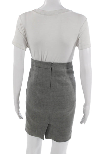 J Crew Womens Straight Pencil Wool Skirt Gray Short Petite Size 00
