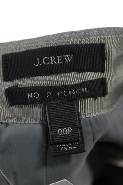 J Crew Womens Straight Pencil Wool Skirt Gray Short Petite Size 00