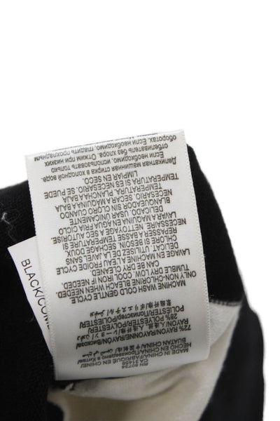 BCBGMAXAZRIA Women Fit & Flare Sweater Dress Black Zip Short Sleeve Size 2XS