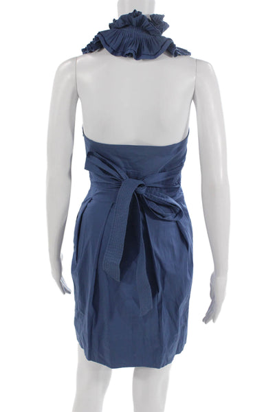 BCBGMAXAZRIA Womens Fit & Flare Blue Sleeveless Short Dress Size 0