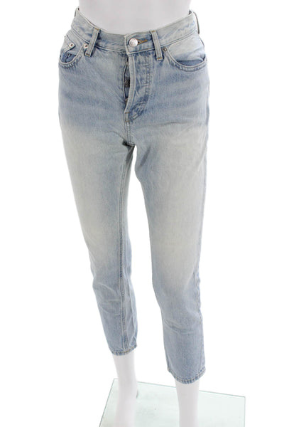 Everlane Womens Ankle Cropped Jeans Light Blue Mid Rise Organic Cotton Size 24