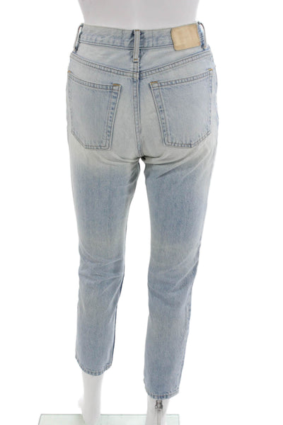 Everlane Womens Ankle Cropped Jeans Light Blue Mid Rise Organic Cotton Size 24