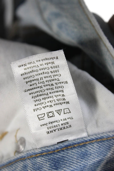 Everlane Womens Ankle Cropped Jeans Light Blue Mid Rise Organic Cotton Size 24