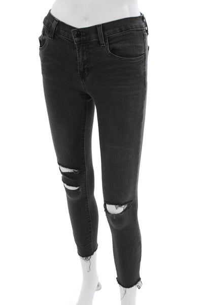 J Brand Womens Ankle Skinny Jeans Dark Gray Mid Rise Size 24