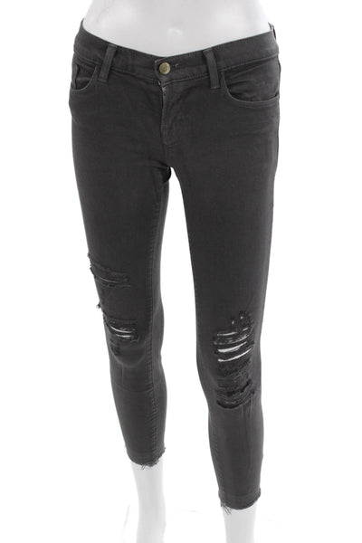 J Brand Womens Skinny Crop Ankle Jeans Dark Gray Mid Rise Petite 25in Size 23