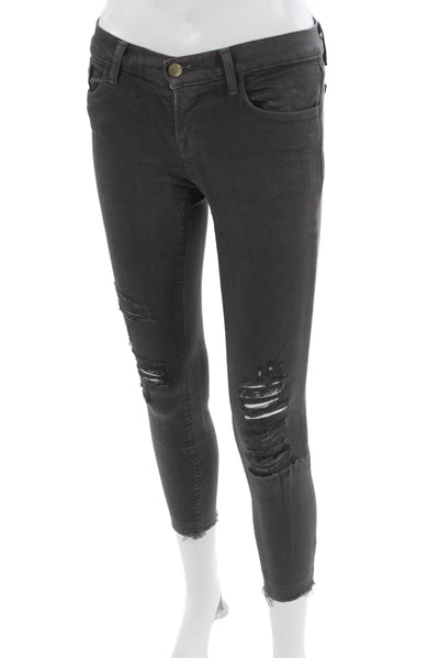J Brand Womens Skinny Crop Ankle Jeans Dark Gray Mid Rise Petite 25in Size 23