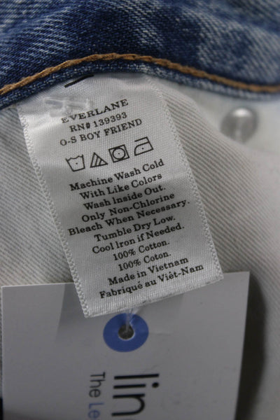 Everlane Women Boyfriend Cropped Jeans Light Blue Mid Rise Size 23