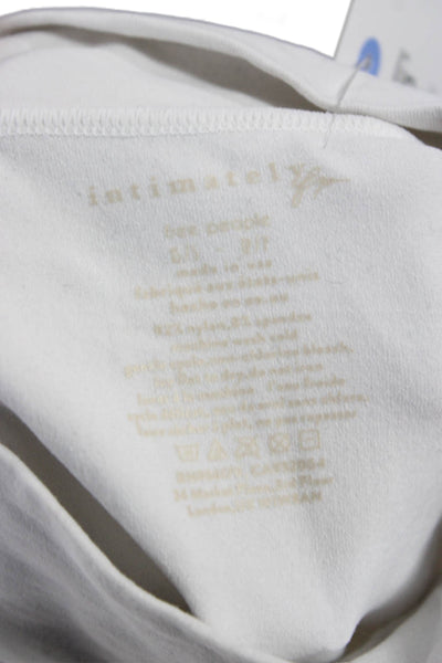 Intimately Free People Women Cropped White Mockneck Tee Short Sleeve Size XS