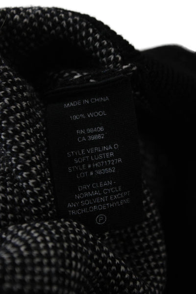 Theory Unisex Black Wool Pullover Sweater Check Crew Neck Long Sleeve Size PP