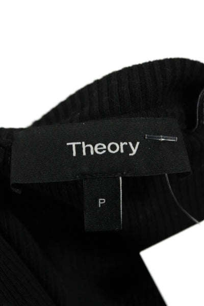 Theory Womens Basic Black Short Sleeve T-Shirt Pima Cotton Modal Size PP