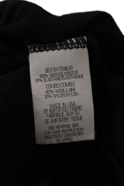 Theory Womens Basic Black Long Sleeve Round Neck Button Top Size PP