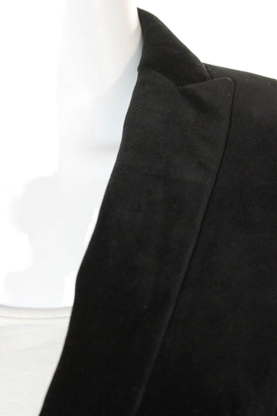 J Crew Unisex Classic Black Cotton Blazer Collared Button Long Sleeve Size 00