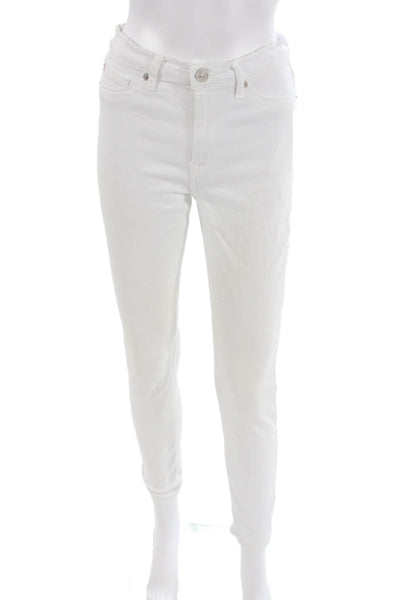 Hudson Womens Skinny Ankle White Mid Rise Jeans Size 27