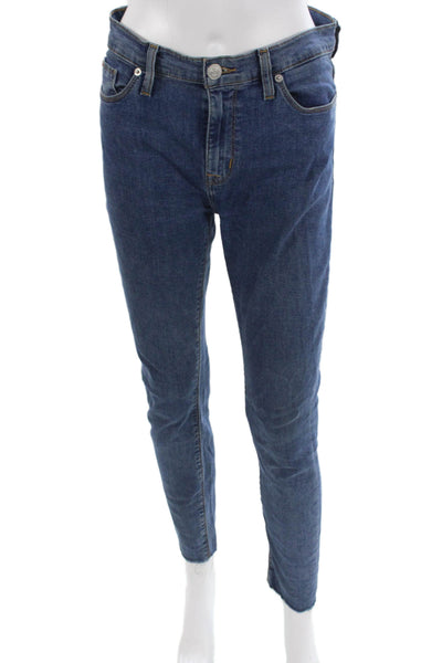 Hudson Womens Skinny Ankle Jeans Dark Blue Mid Rise Size 27