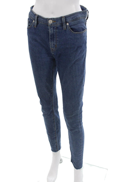 Hudson Womens Skinny Ankle Jeans Dark Blue Mid Rise Size 27