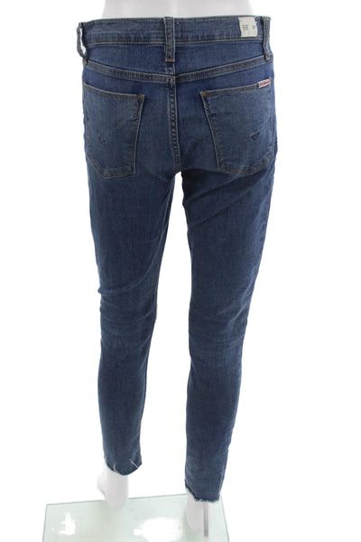 Hudson Womens Skinny Ankle Jeans Dark Blue Mid Rise Size 27