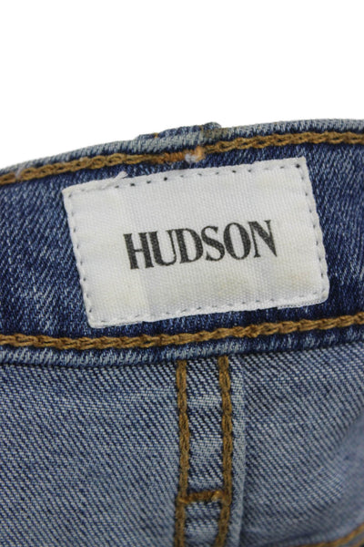 Hudson Womens Skinny Ankle Jeans Dark Blue Mid Rise Size 27