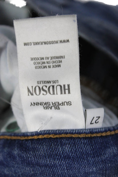 Hudson Womens Skinny Ankle Jeans Dark Blue Mid Rise Size 27
