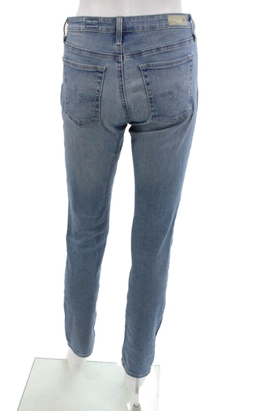 AG Womens Skinny Straight Jeans Blue Mid Rise Button Inseam 28 Size 26