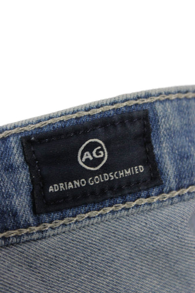 AG Womens Skinny Straight Jeans Blue Mid Rise Button Inseam 28 Size 26