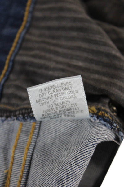 Carmar Womens Cropped Flared Blue Mid Rise Tencel Blend Jeans Size 28