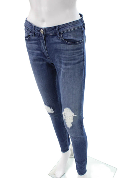 3x1 NYC Womens Skinny Ankle Jeans Dark Blue Mid Rise Size 27