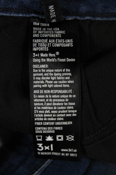 3x1 NYC Womens Skinny Ankle Jeans Dark Blue Mid Rise Size 27