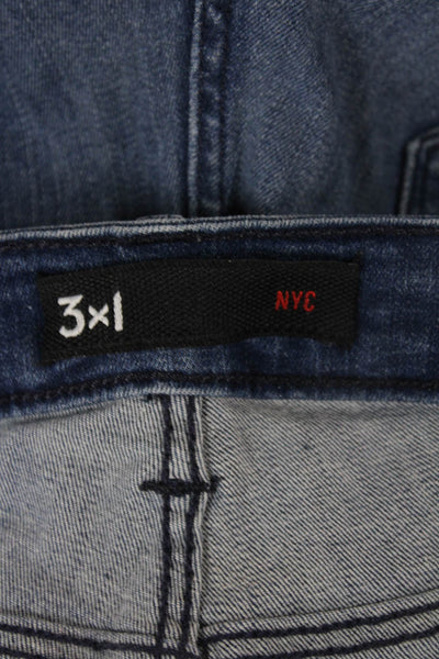 3x1 NYC Womens Skinny Ankle Jeans Dark Blue Mid Rise Size 27