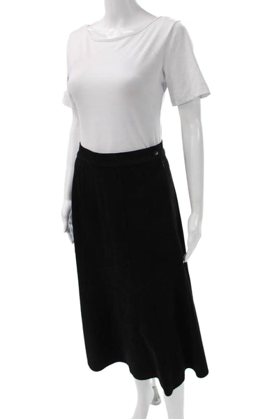 Velvet Women A-Line Midi Skirt Black Polyester Elastane Size S
