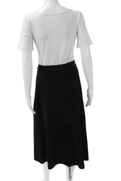 Velvet Women A-Line Midi Skirt Black Polyester Elastane Size S