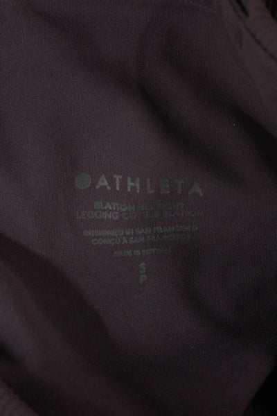 Athleta Women Purple Striped Ankle Leggings Size S