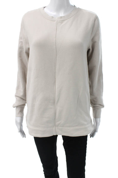 Athleta Women Pullover Sweatshirt Beige Crew Neck Long Sleeve Size XS